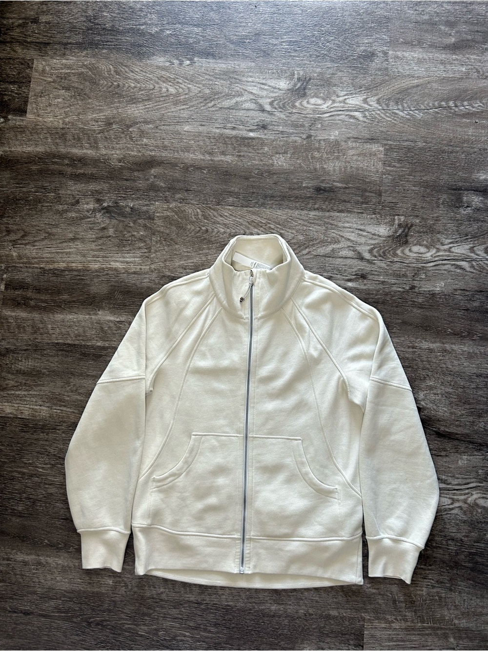 Lululemon Women’s XS/S Cream Full Zip Sweatshirt Jacket Logo Athleisure